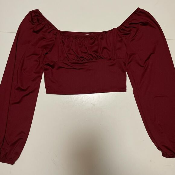 Burgundy Silky Blouse - Picture 5 of 5